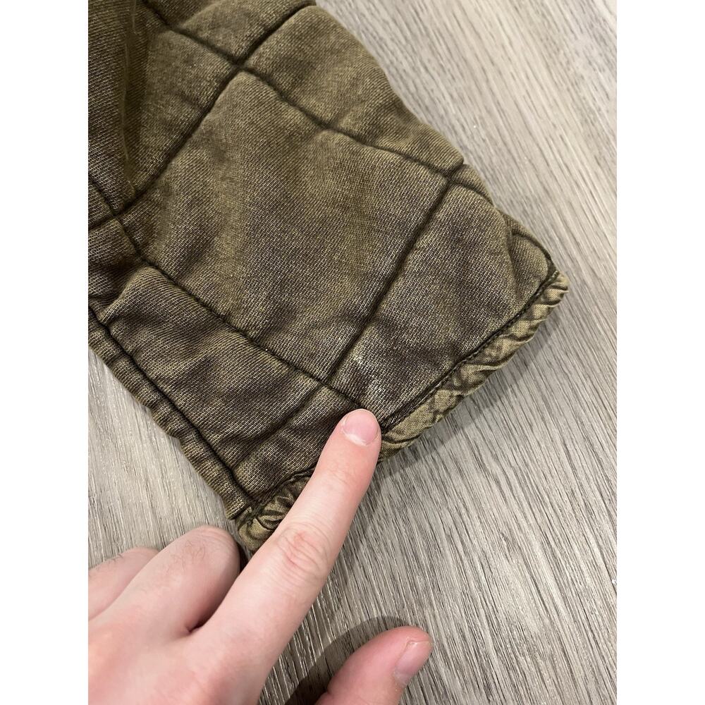 FREE PEOPLE Size Small DOLMAN SLEEVE QUILTED KNIT ZIP JACKET DUSTED MILITARY - Picture 5 of 8
